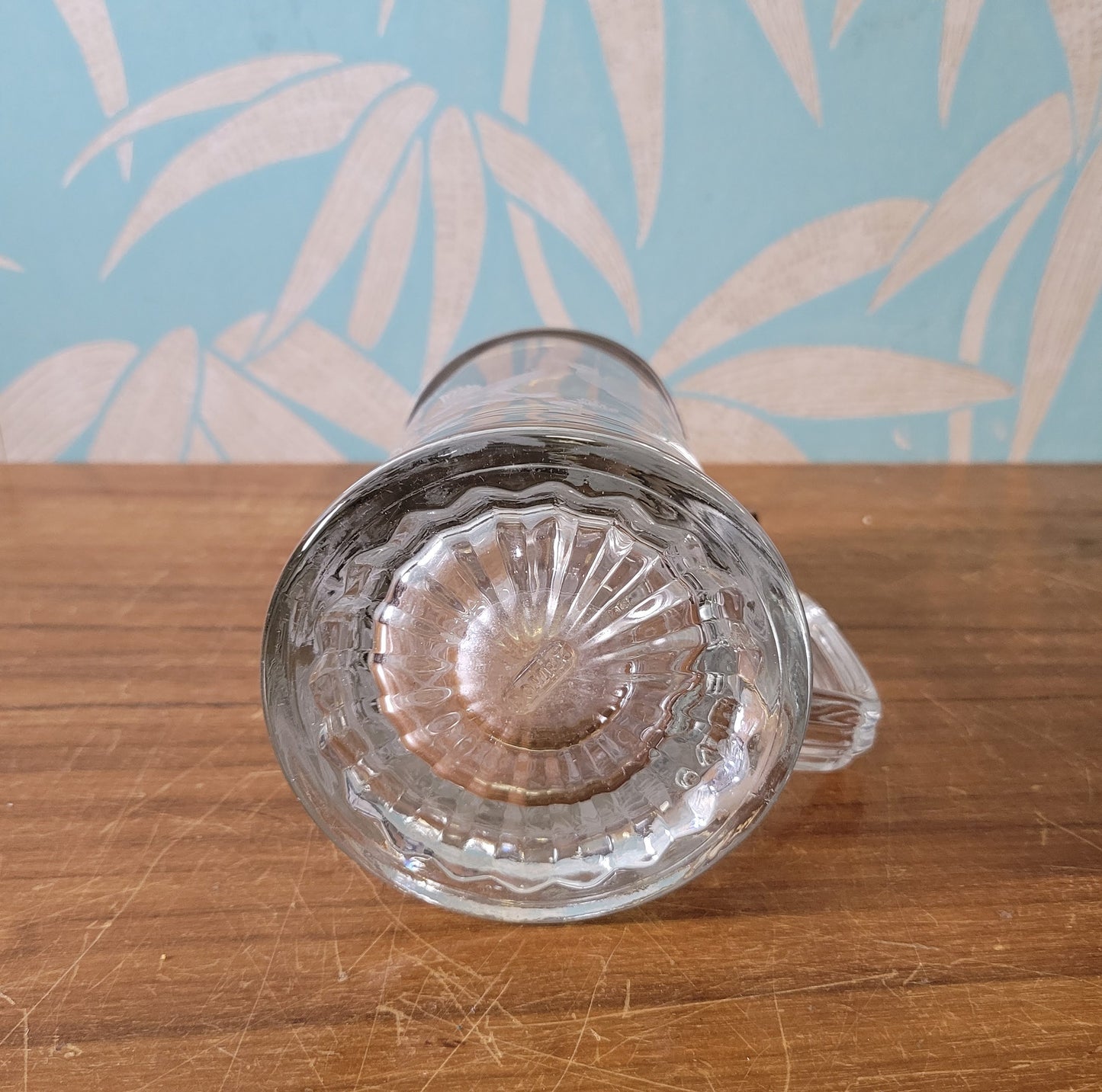 Vintage Domex glass & pewter etched duck design tankard