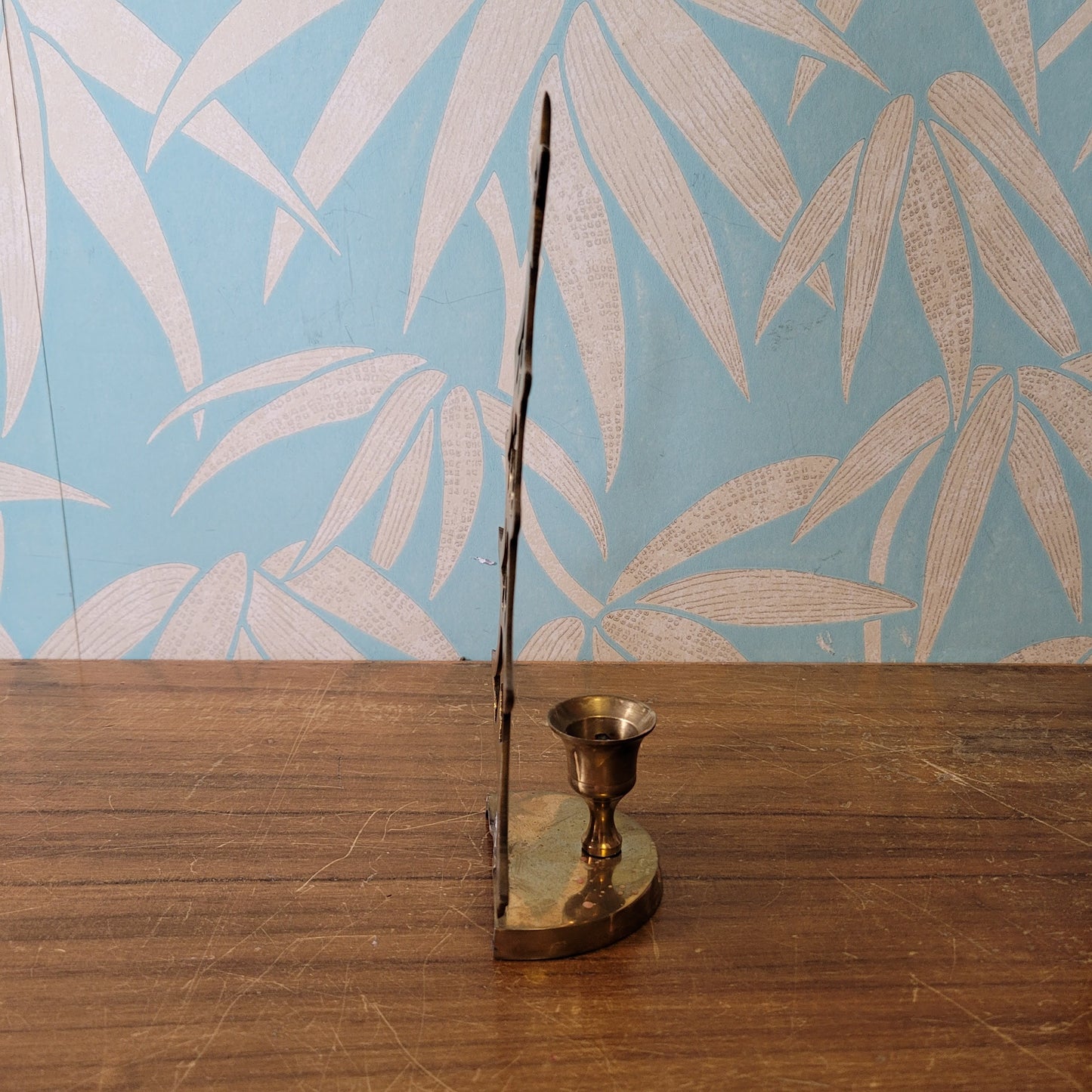 Vintage brass christmas tree candle holder