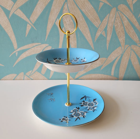 circa. 1930s Palissy England 'Maytime' mini ceramic cake stand