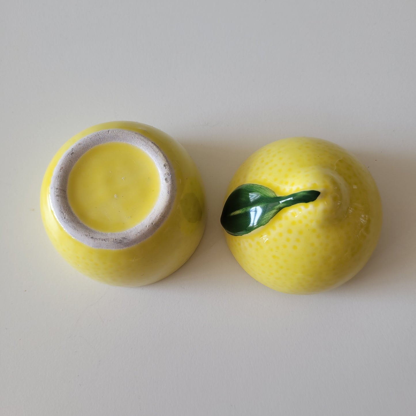 Retro ceramic lemon shaped preserve pot