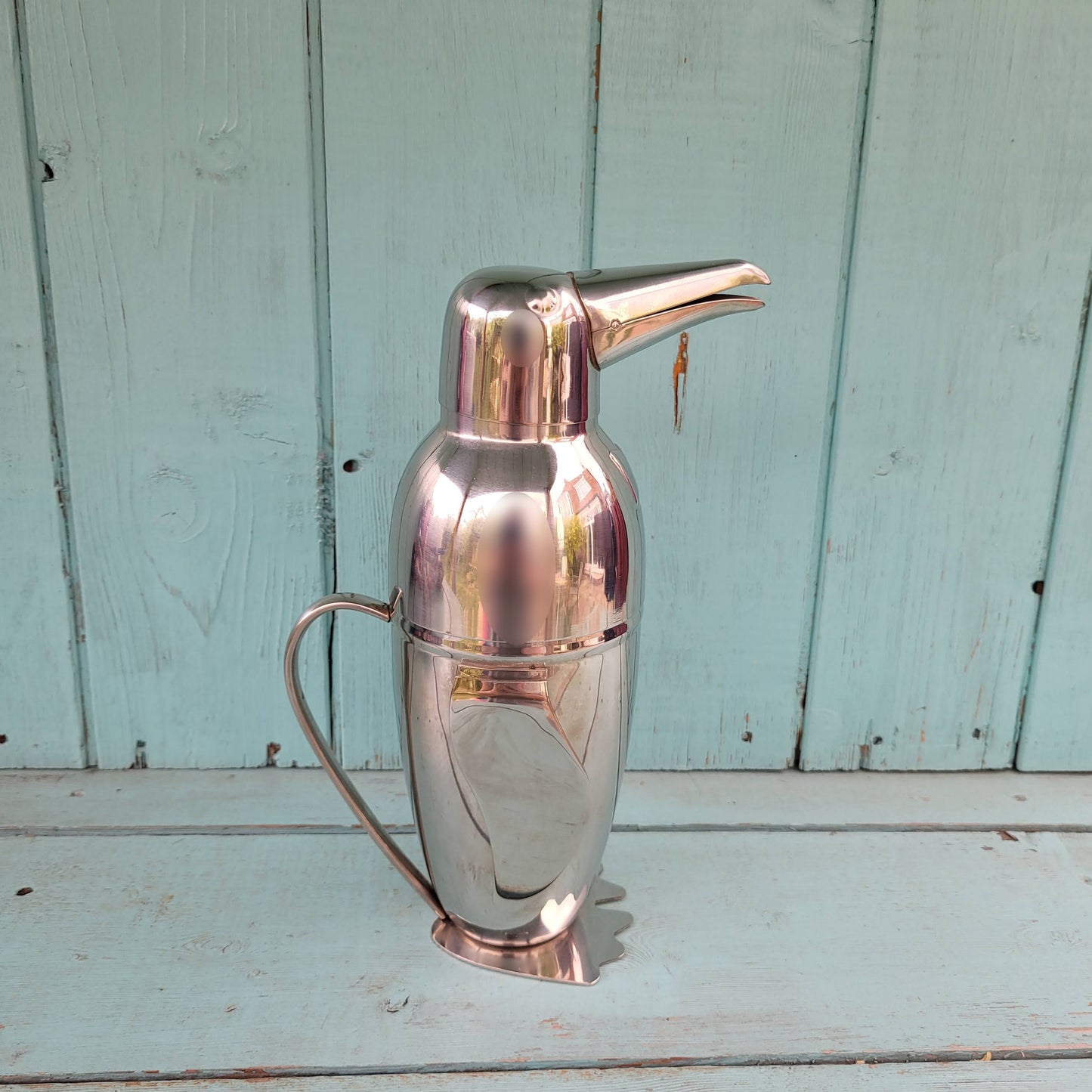 Vintage Art Deco-style stainless steel Penguin cocktail shaker
