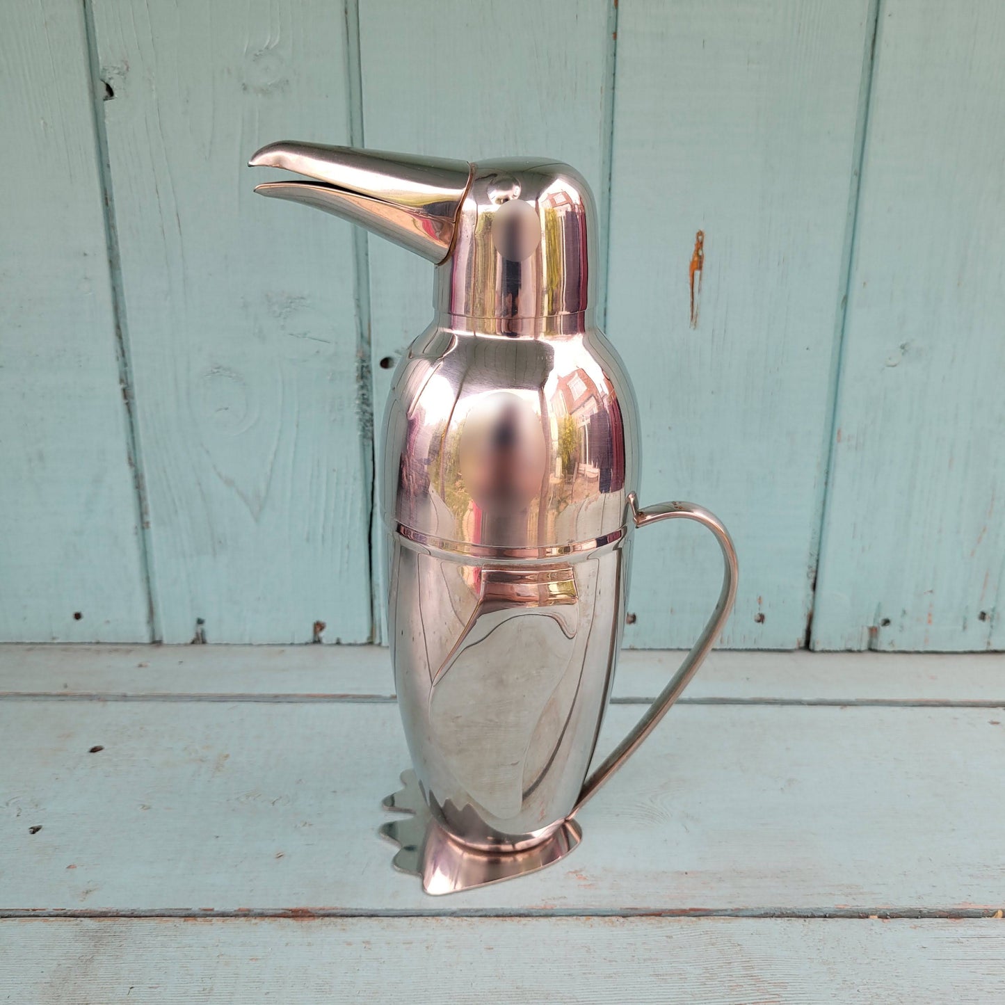 Vintage Art Deco-style stainless steel Penguin cocktail shaker