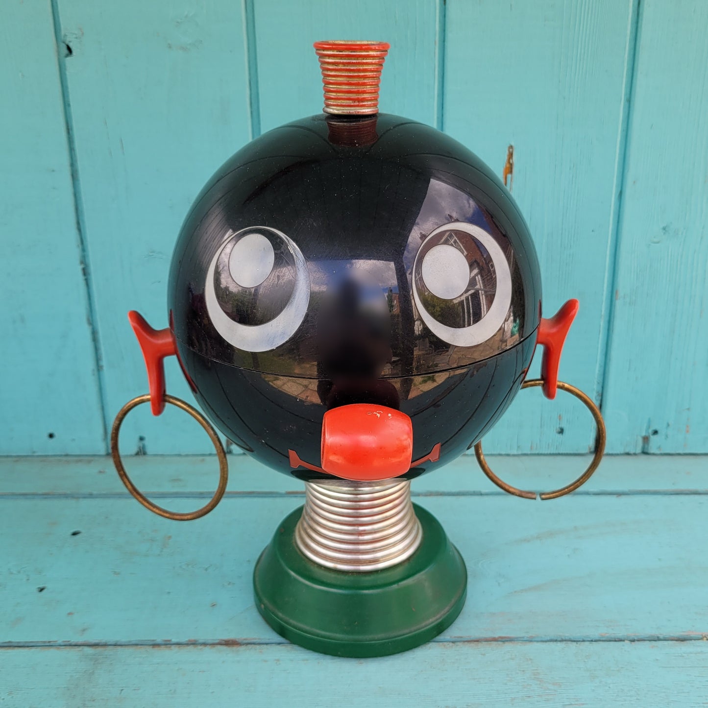 1970s novelty plastic & metal tribal head ice bucket