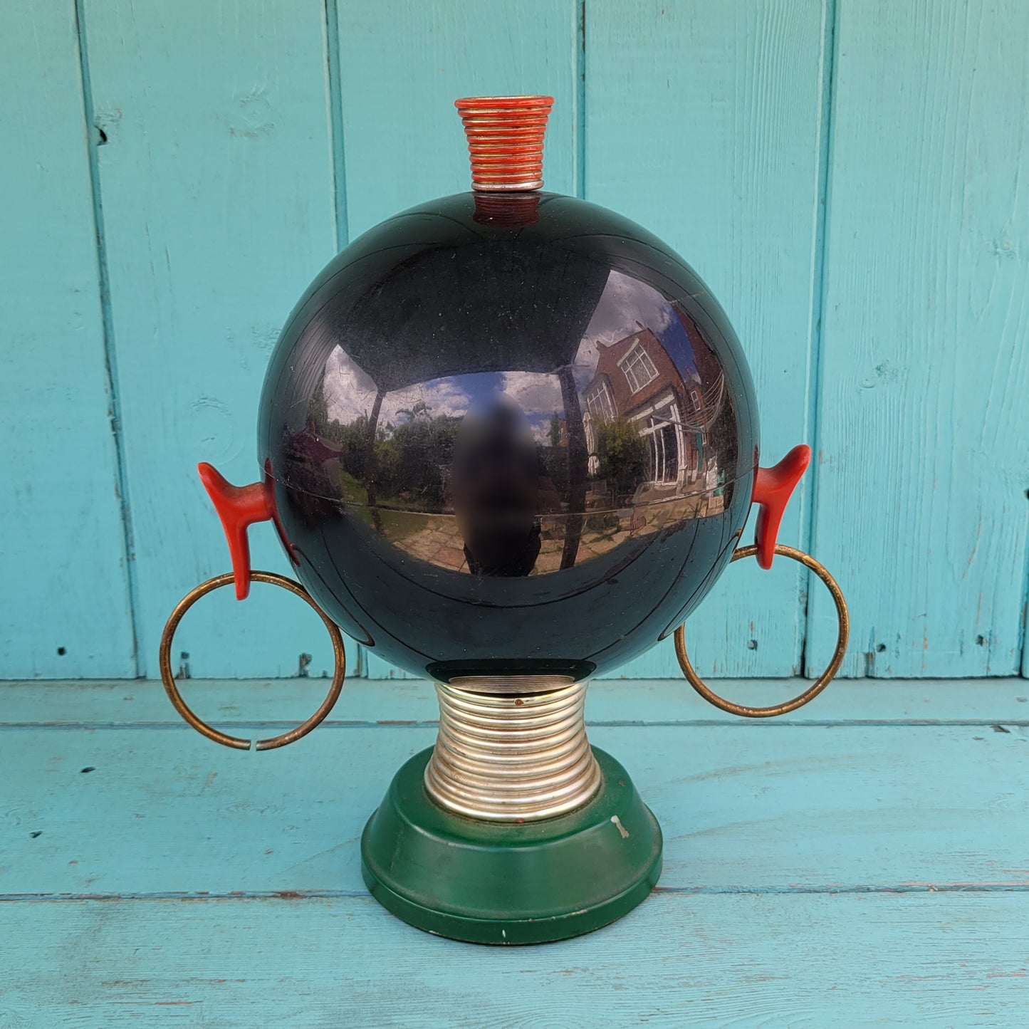 1970s novelty plastic & metal tribal head ice bucket