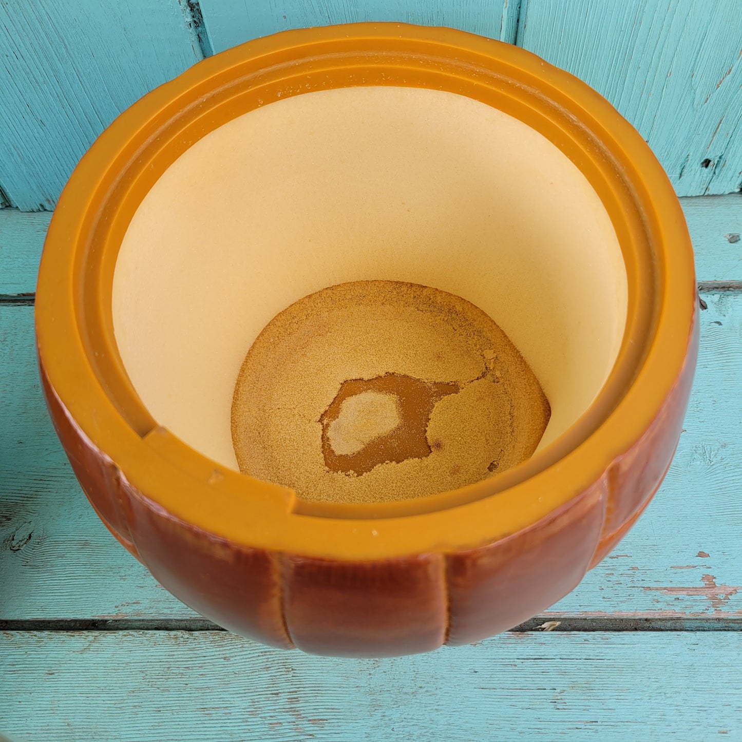 1960s leather-look football ice bucket with glass liner commemorating 1966 World Cup