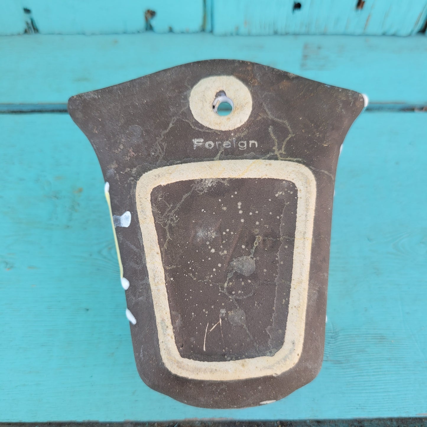 Small 1950s multicolour ceramic wall pocket vase