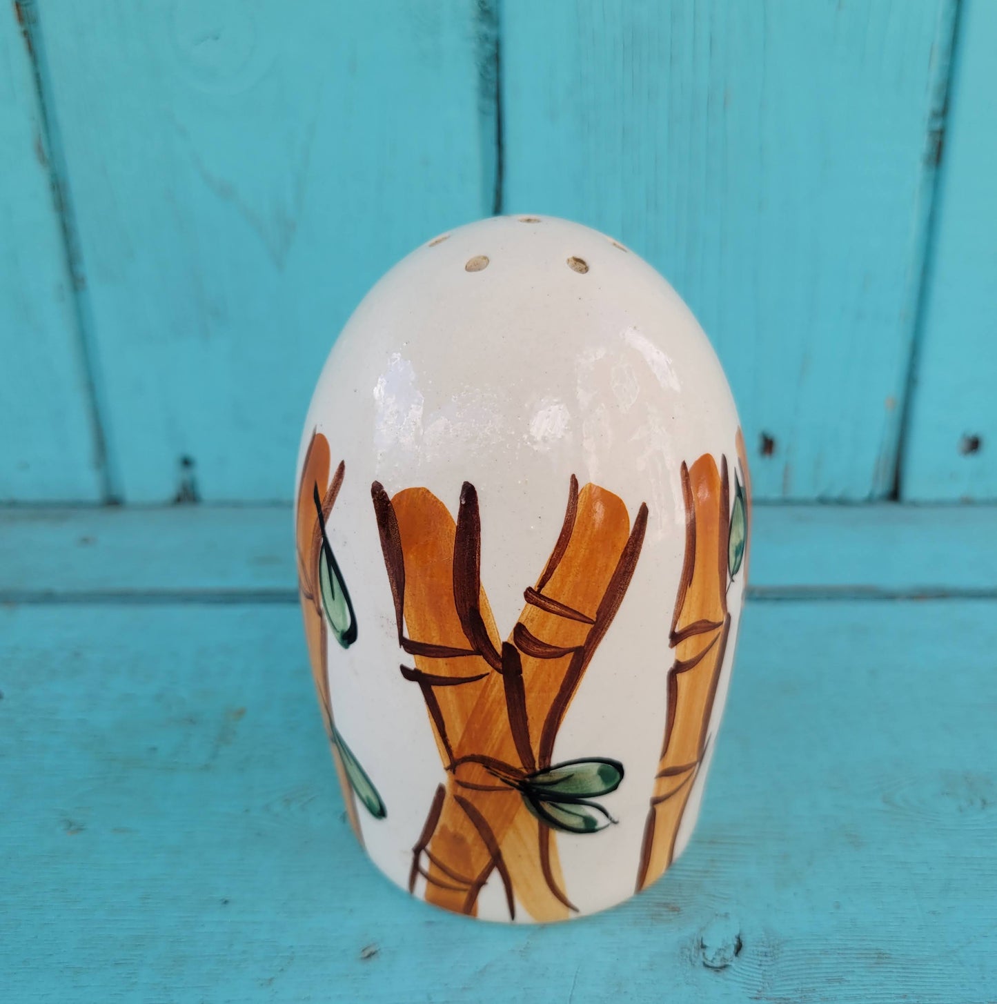 1950s Geoffrey Maund ceramic bamboo pattern 'Sugar' shaker