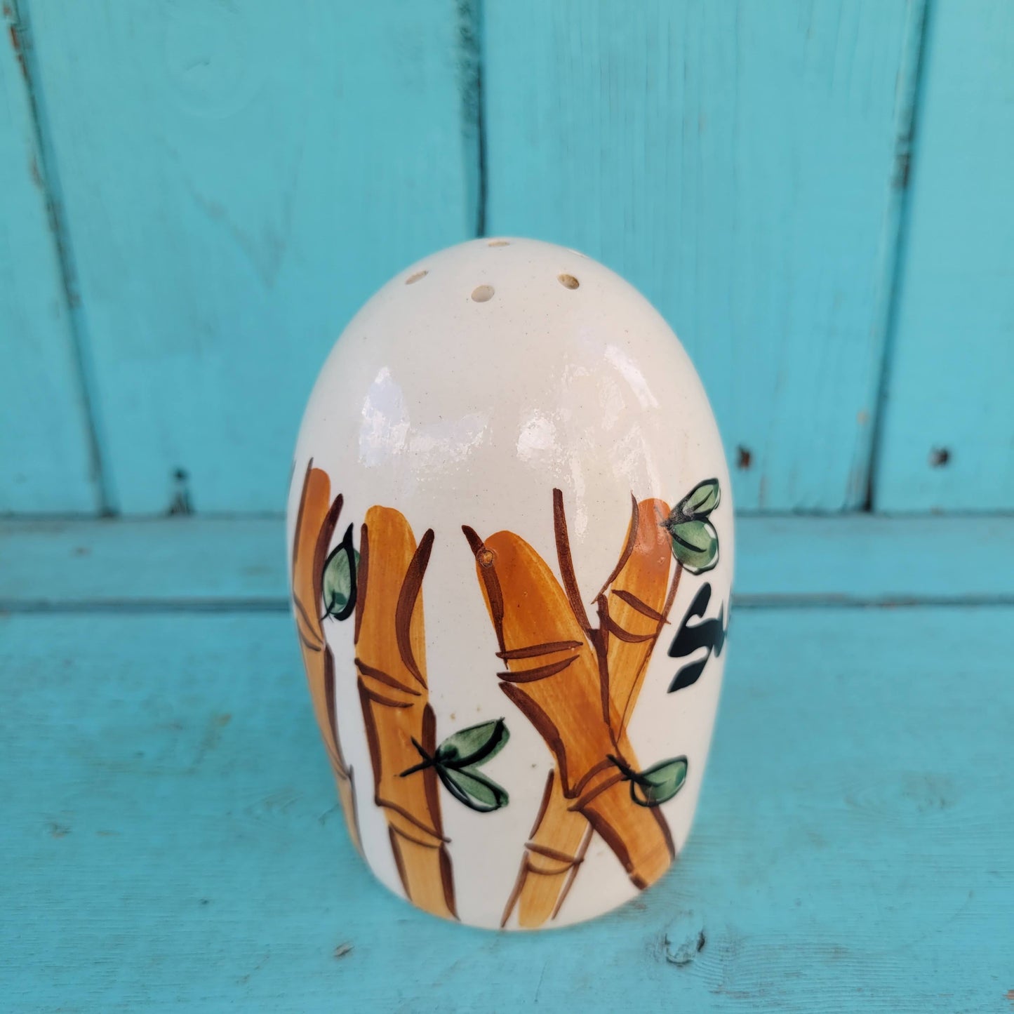 1950s Geoffrey Maund ceramic bamboo pattern 'Sugar' shaker