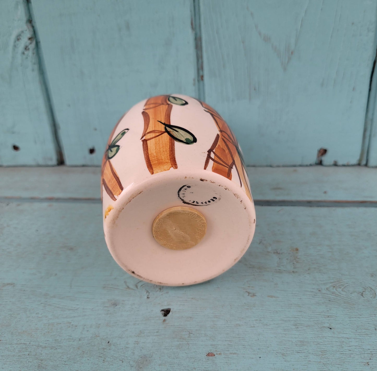 1950s Geoffrey Maund ceramic bamboo pattern 'Sugar' shaker