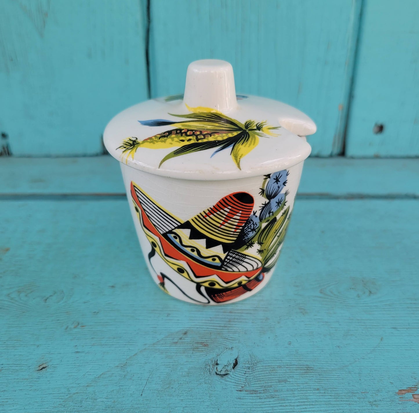 1960s Lord Nelson Pottery "Rio" condiments pot, & sugar pourer