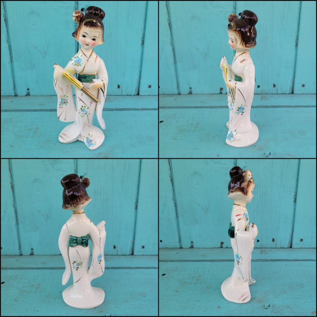 1950s Californian Creations & Bradley ceramic Geisha girl ornaments