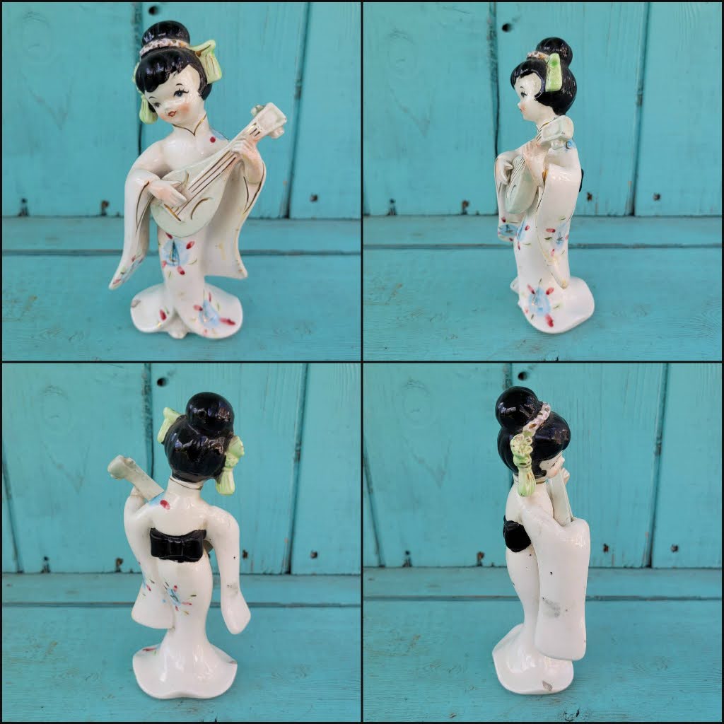 1950s Californian Creations & Bradley ceramic Geisha girl ornaments