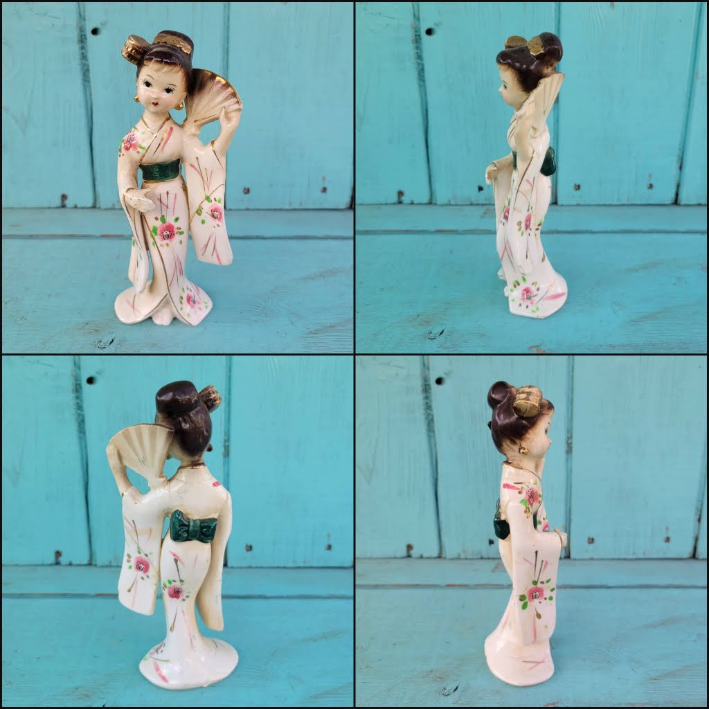 1950s Californian Creations & Bradley ceramic Geisha girl ornaments