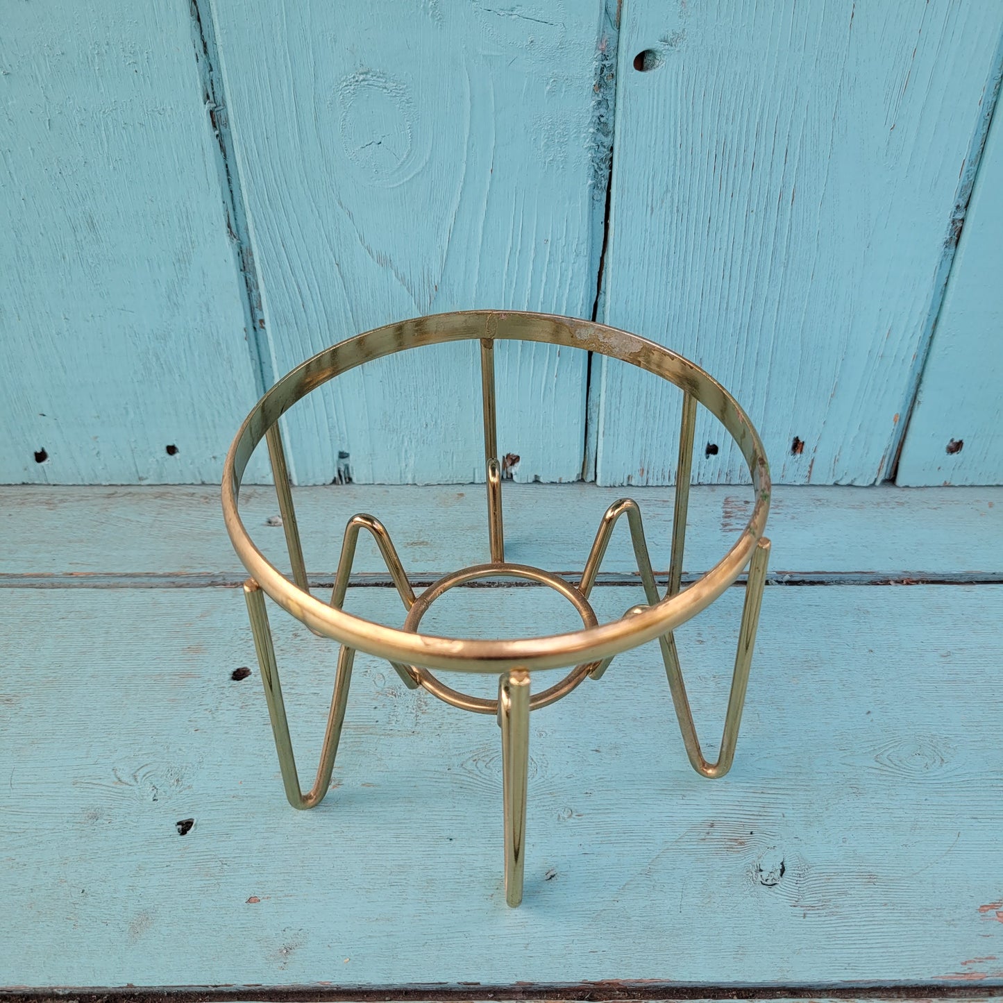 1970s Pyrex gold clover glass coffee jug with gold-tone stand & accessories