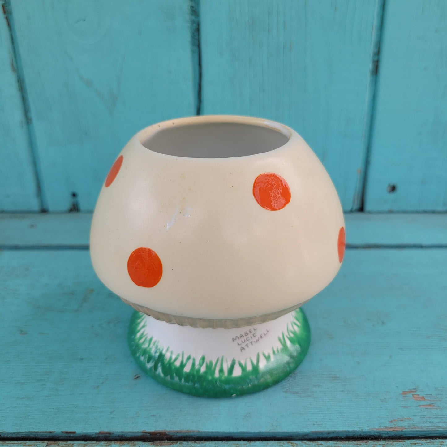 1920s Shelley Mabel Lucie Attwell ceramic toadstool sugar bowl