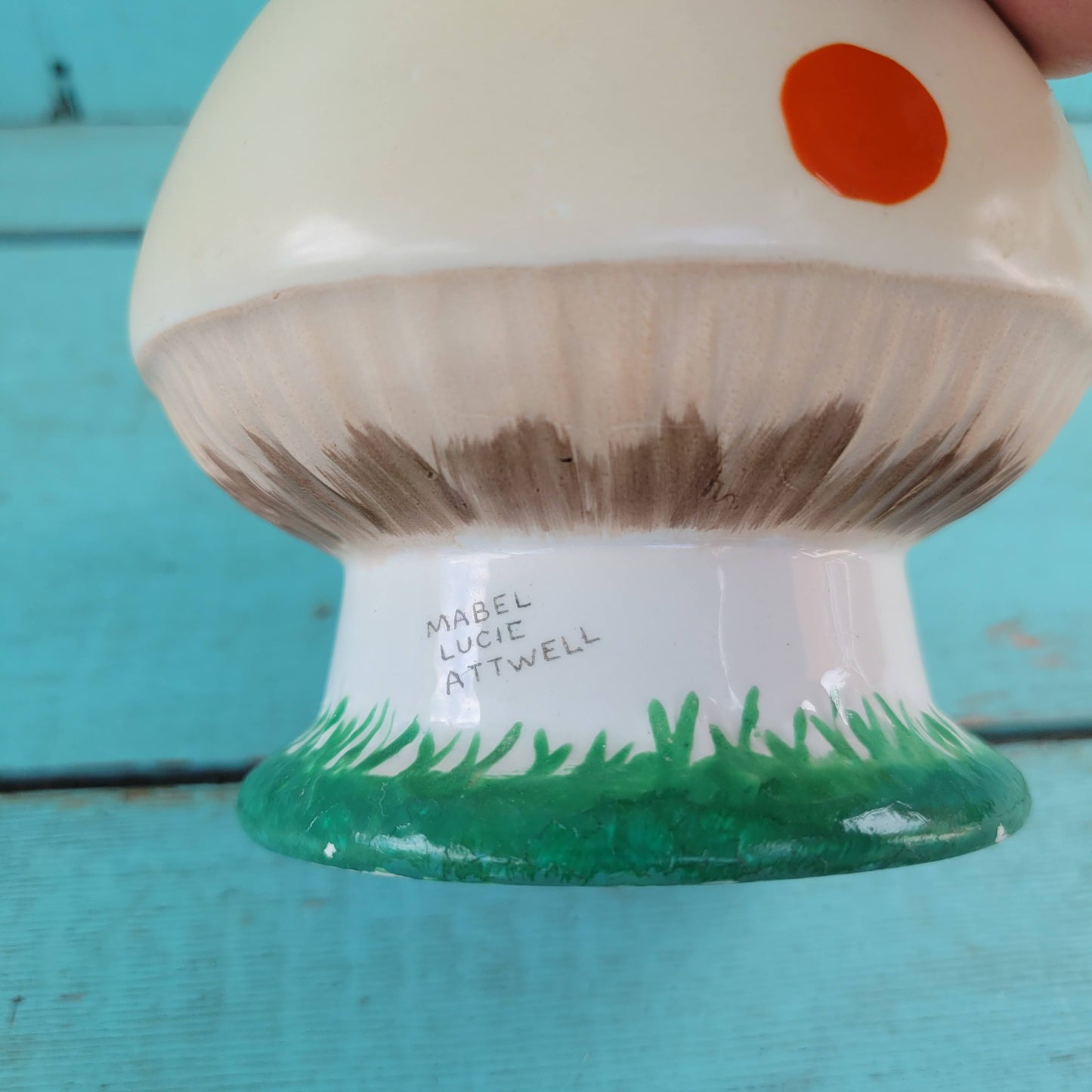 1920s Shelley Mabel Lucie Attwell ceramic toadstool sugar bowl