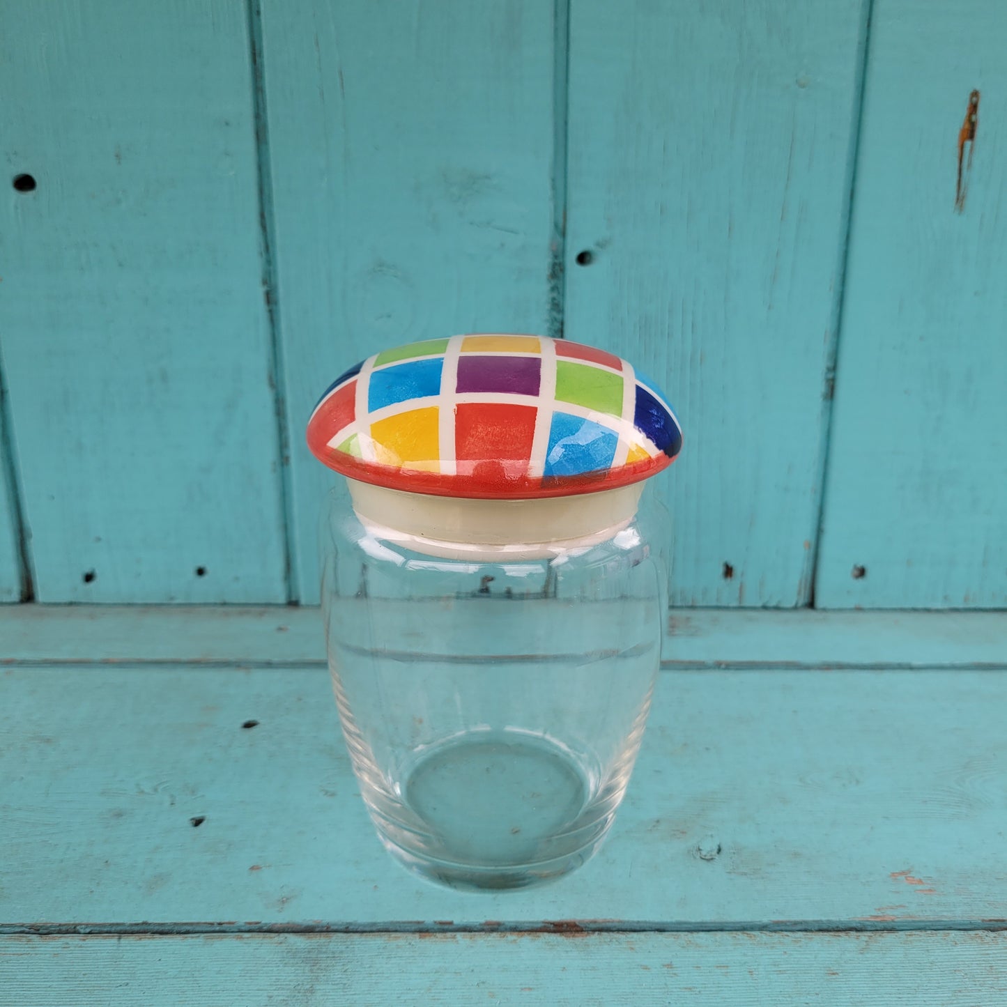 Collectable Whittard of Chelsea multicoloured mosaic glass storage jar