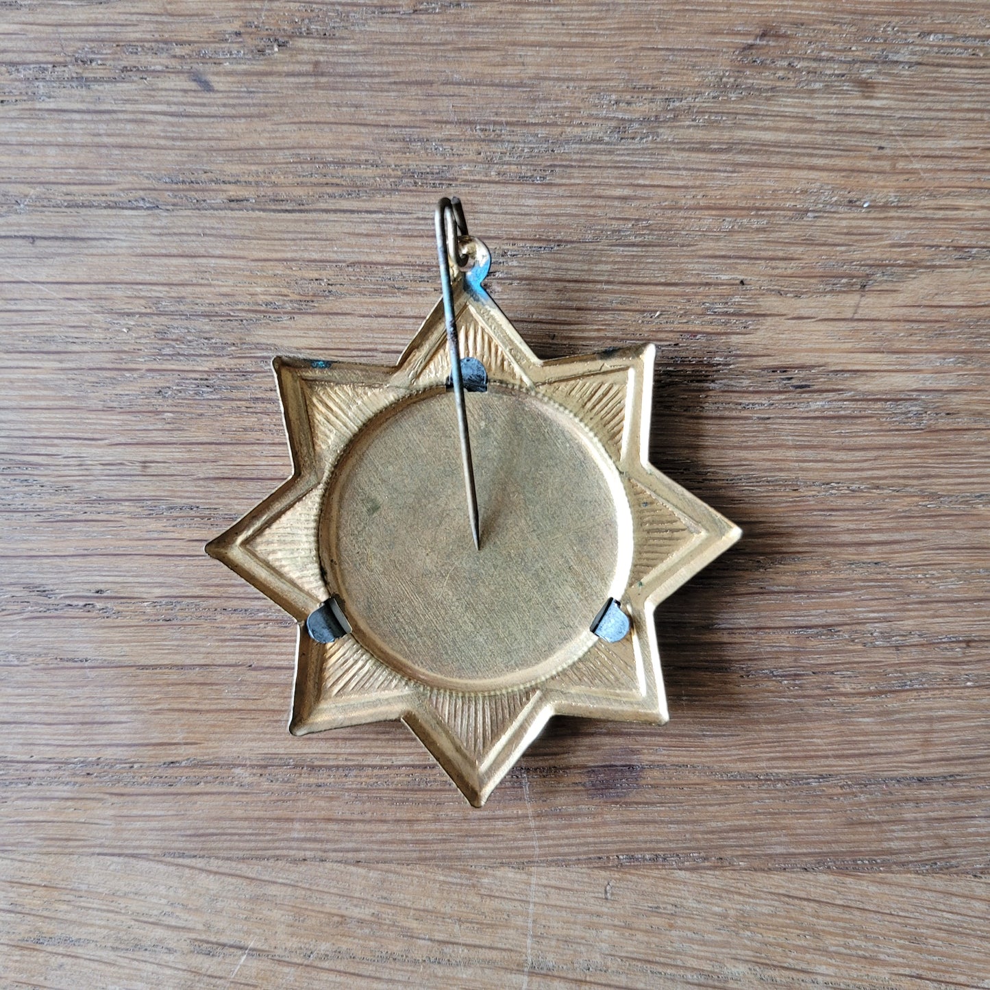 Vintage King George VI & Queen Elizabeth commemorative gilt-tone star brooch pendant
