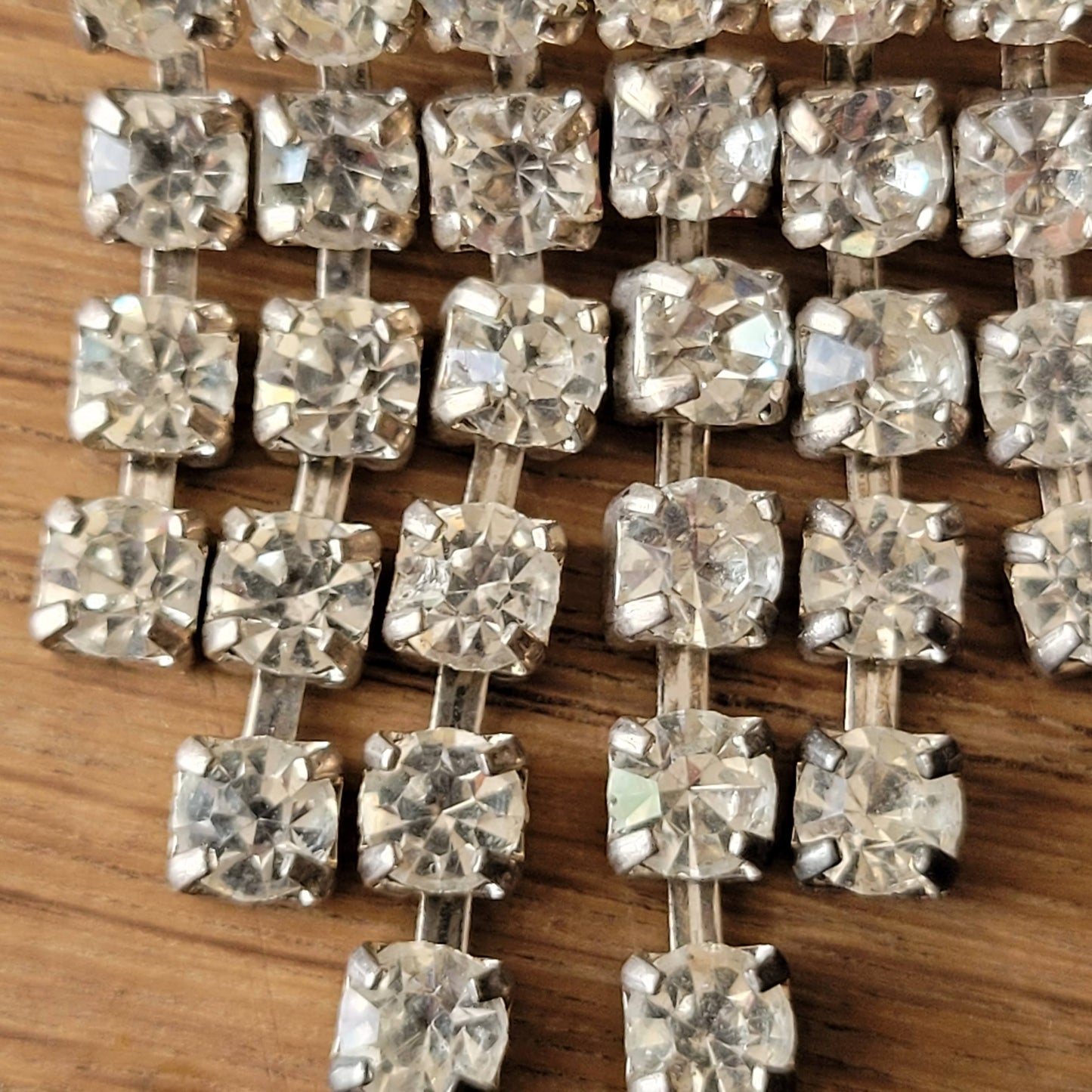 1950s diamante fringe drop silver-tone brooch