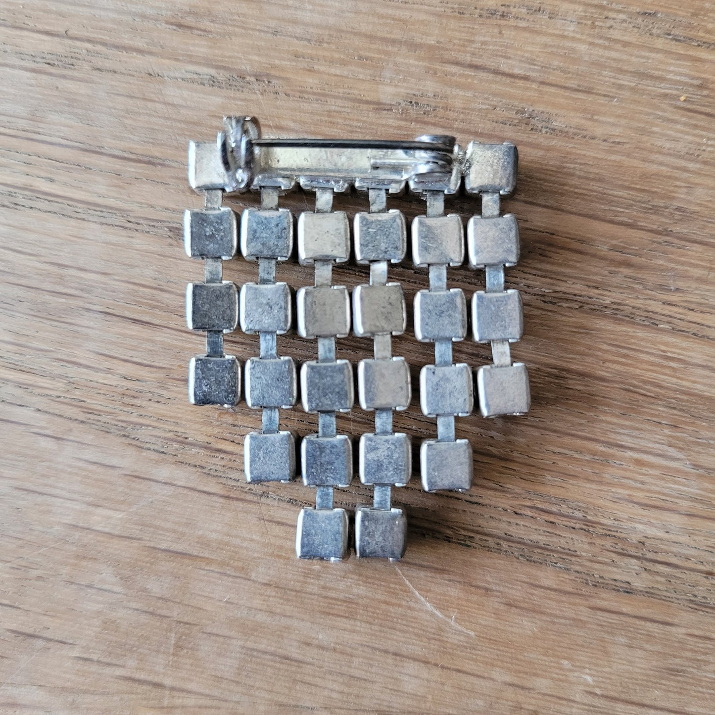 1950s diamante fringe drop silver-tone brooch