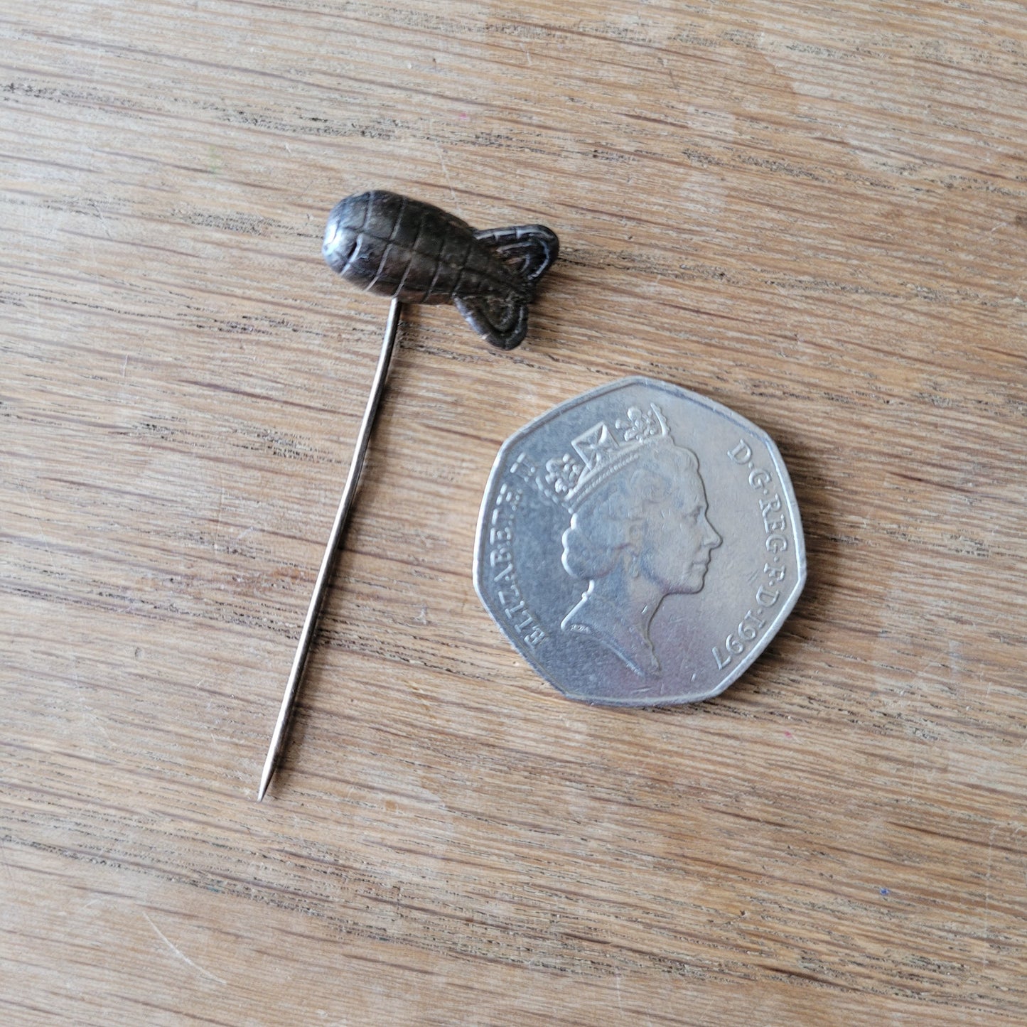 Art Deco Zeppelin airship pewter stick pin