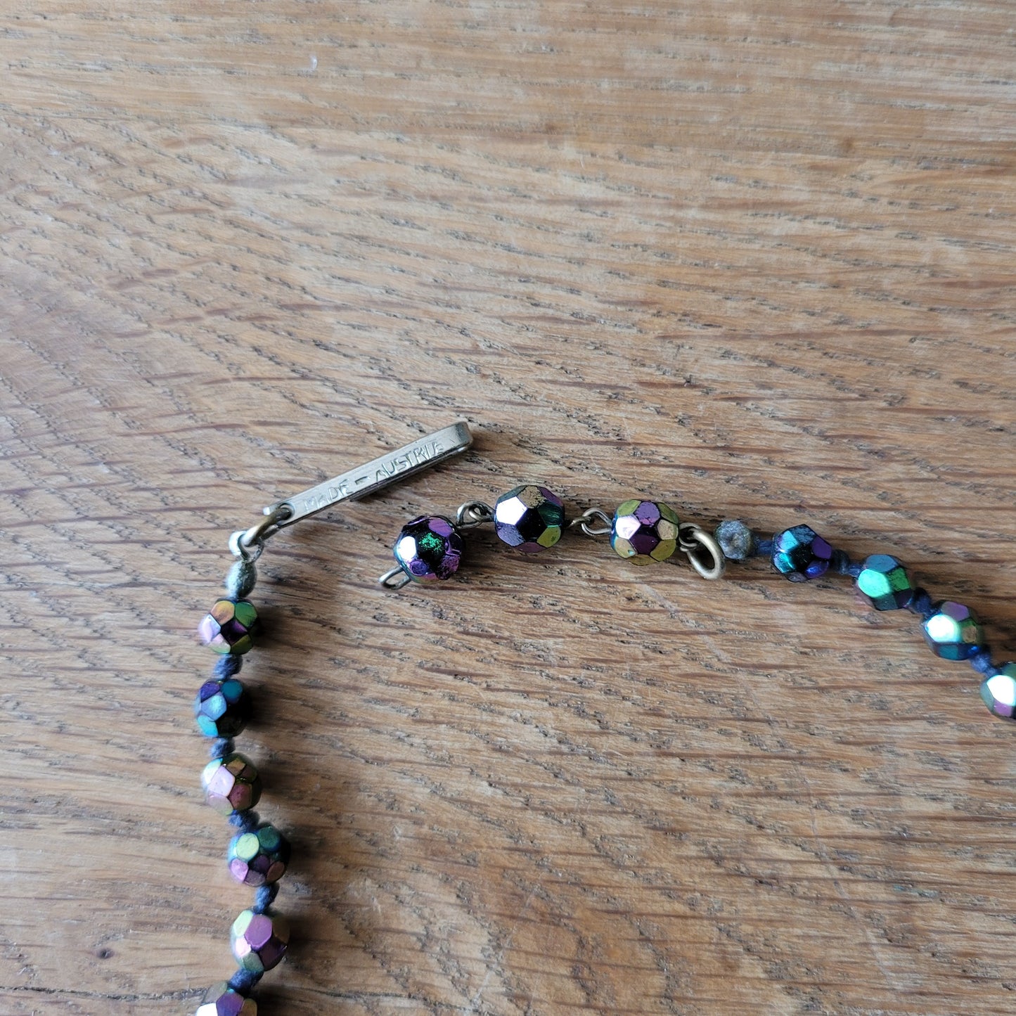 1960s Aurora Borealis Austrian crystal bead necklace