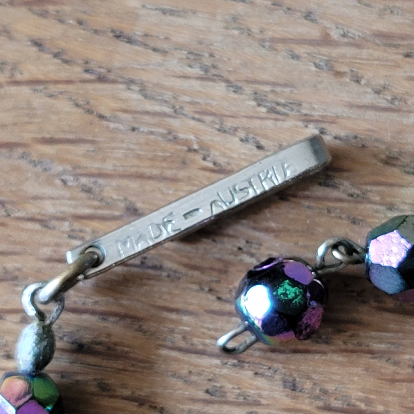 1960s Aurora Borealis Austrian crystal bead necklace