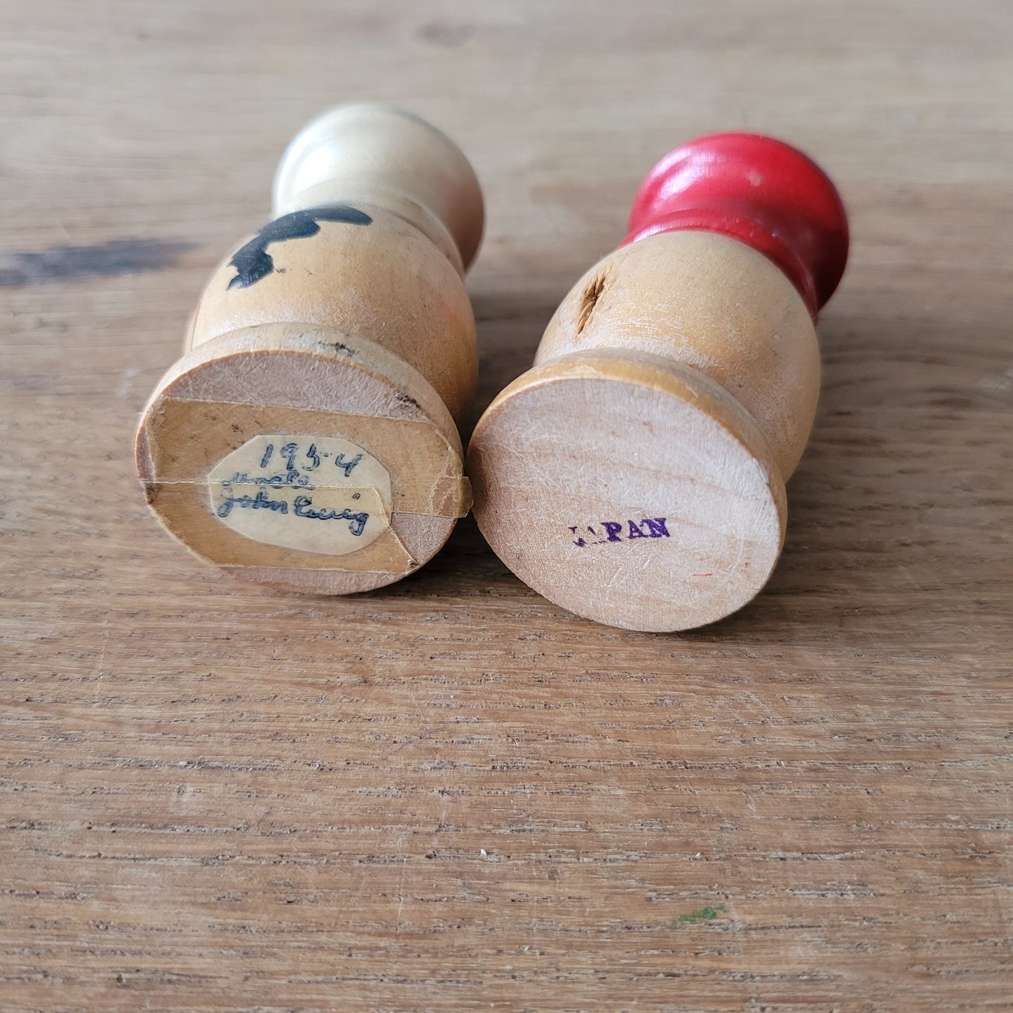 1950s hand-painted wooden Chef salt & pepper shaker set, made in Japan
