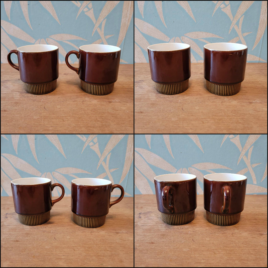 Assorted 1960s Poole Pottery 'Compact' coffeeware in three colourways