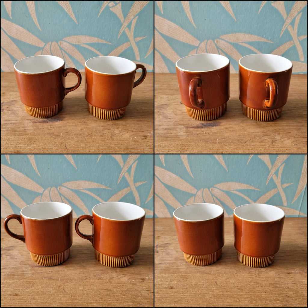 Assorted 1960s Poole Pottery 'Compact' coffeeware in three colourways