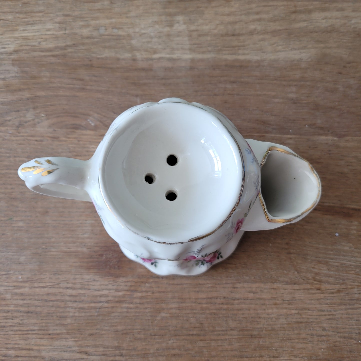 Vintage ceramic barber's shaving mug/scuttle with pretty floral transfer design
