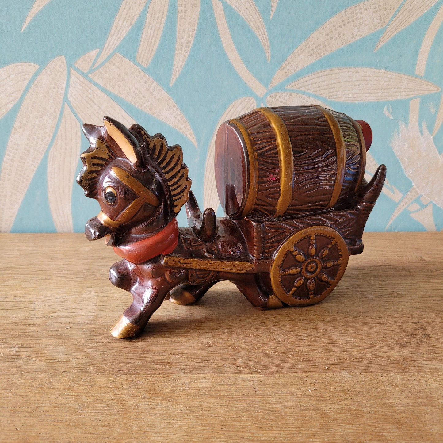 Vintage Japanware ceramic donkey and cart liquor bottle/decanter