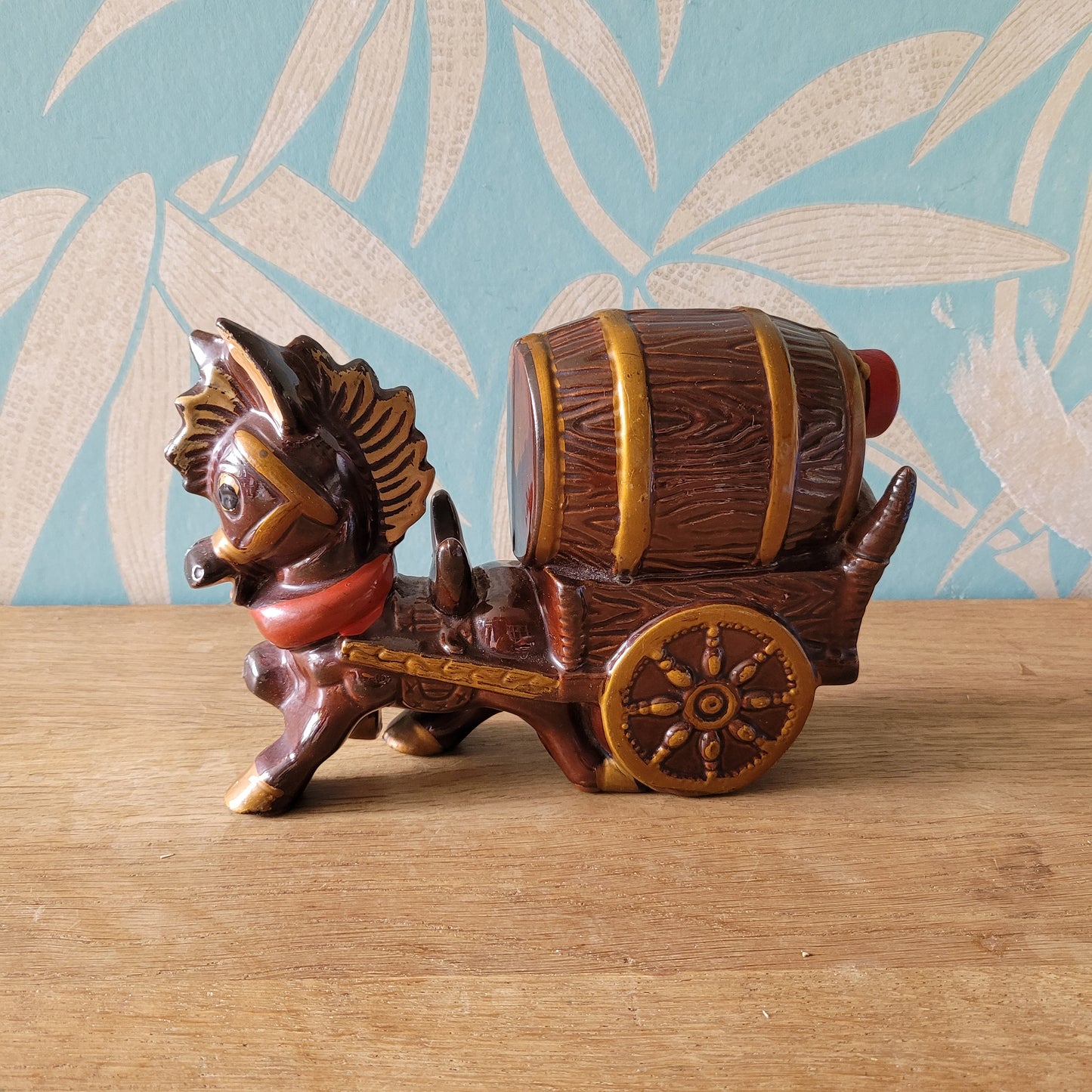Vintage Japanware ceramic donkey and cart liquor bottle/decanter