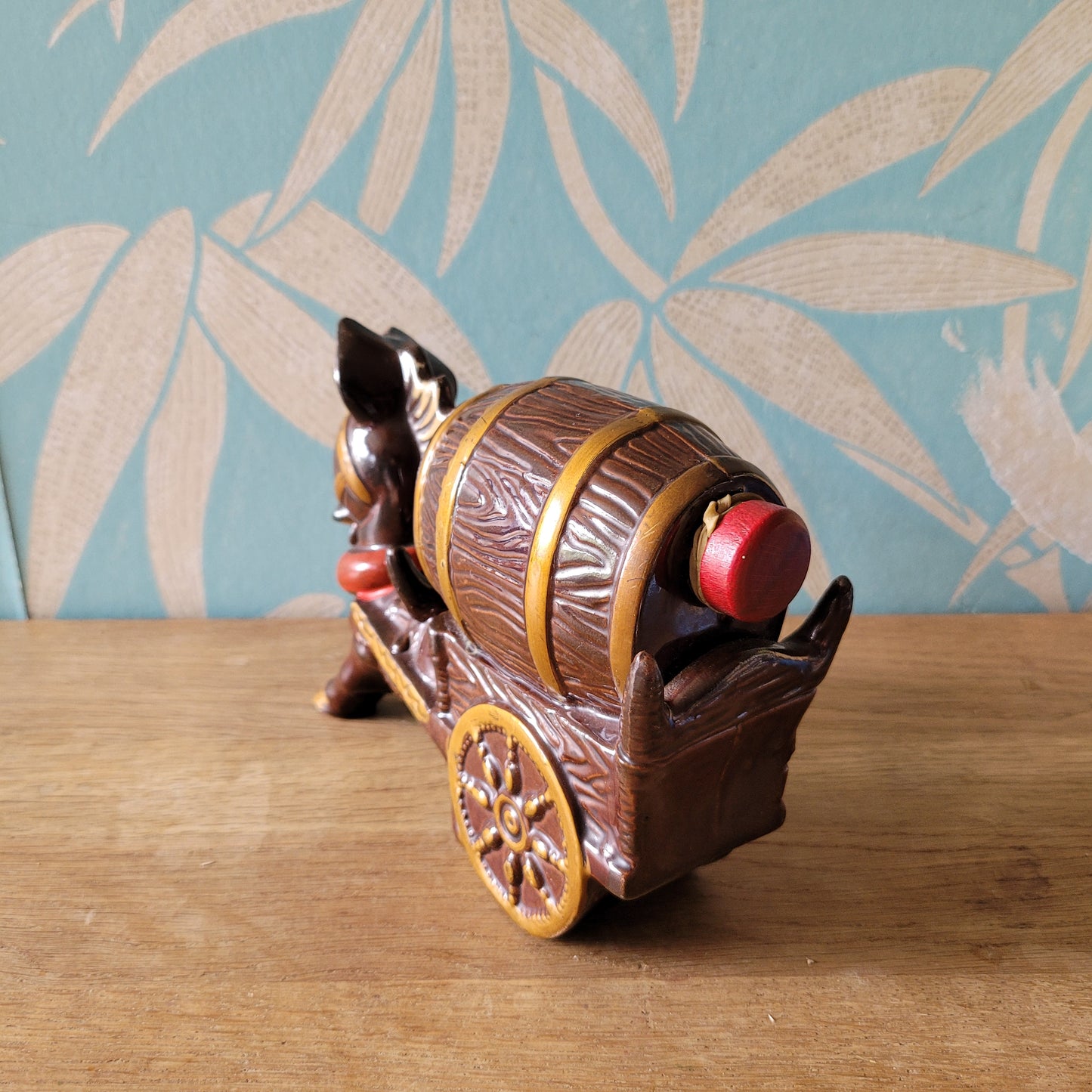 Vintage Japanware ceramic donkey and cart liquor bottle/decanter