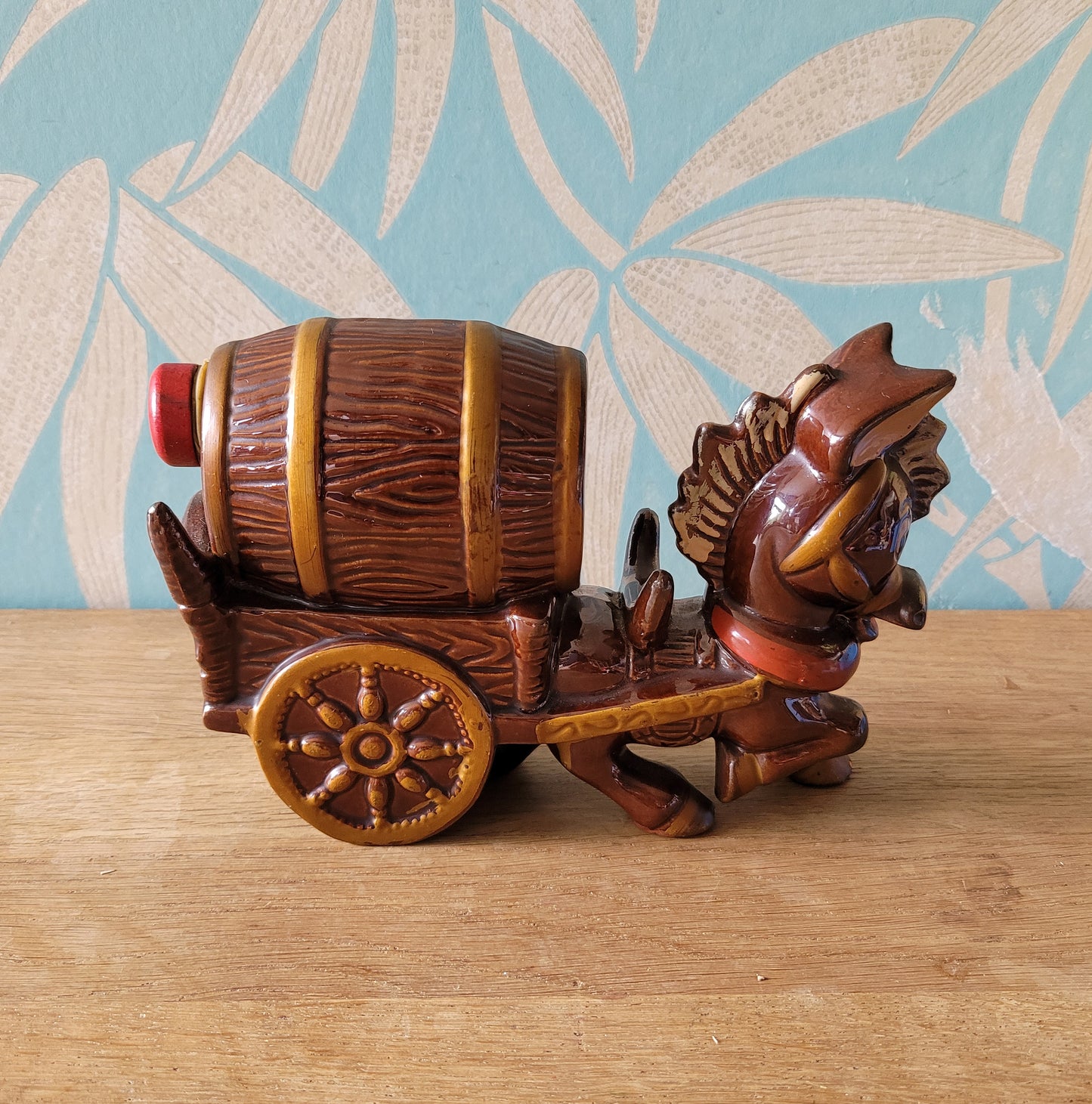 Vintage Japanware ceramic donkey and cart liquor bottle/decanter