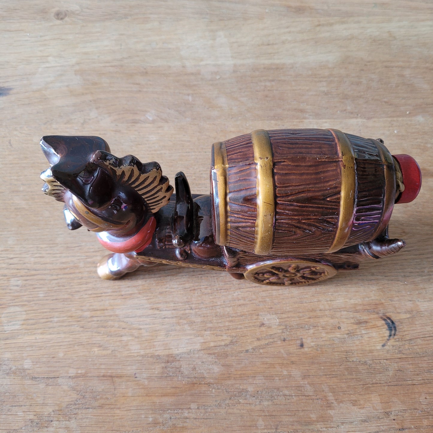 Vintage Japanware ceramic donkey and cart liquor bottle/decanter