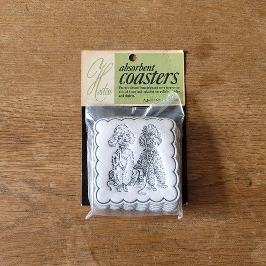 1950s John Dickinson Hostess poodle print absorbent coasters