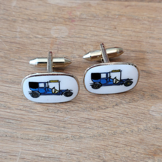 1960s Vauxhall 1909 novelty cufflinks with presentation case