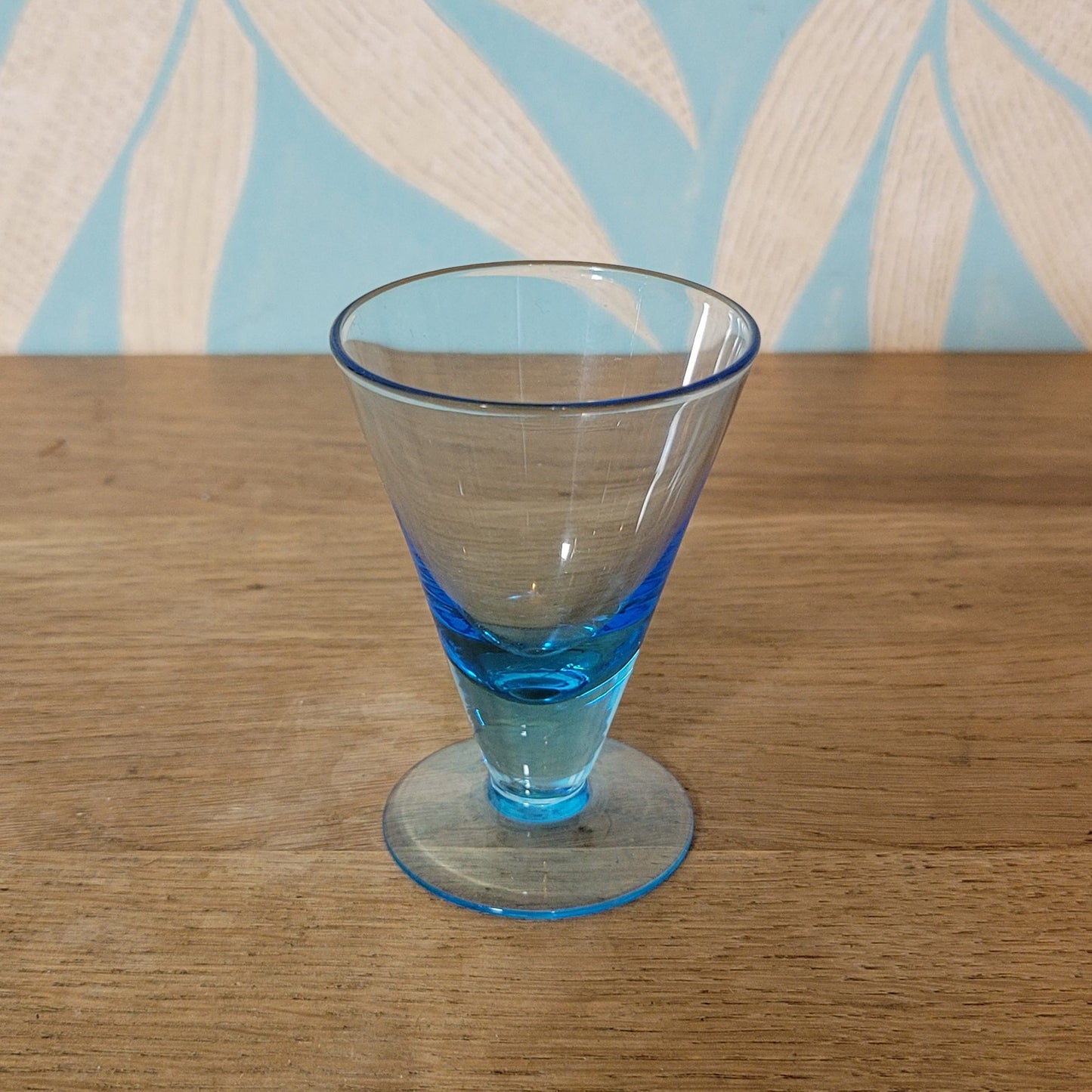 Set of three 1960s Scandinavian coloured schnapps / liqueur glasses