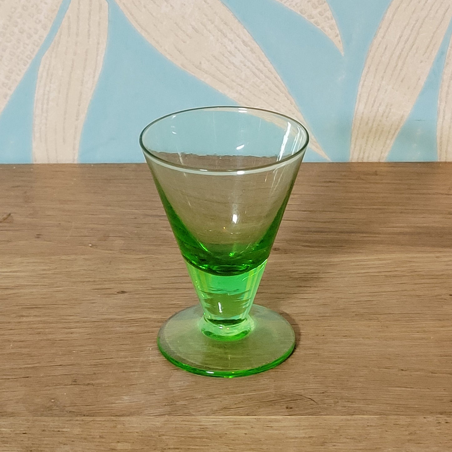 Set of three 1960s Scandinavian coloured schnapps / liqueur glasses