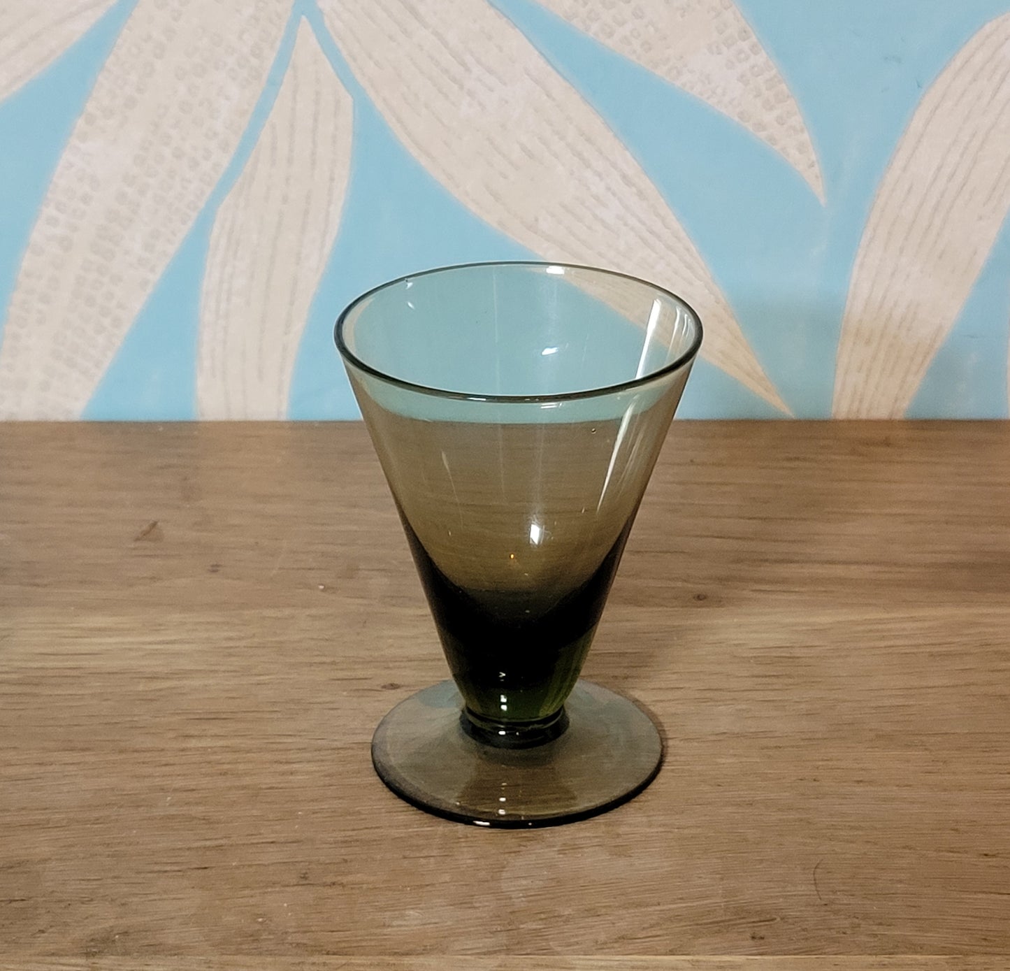 Set of three 1960s Scandinavian coloured schnapps / liqueur glasses