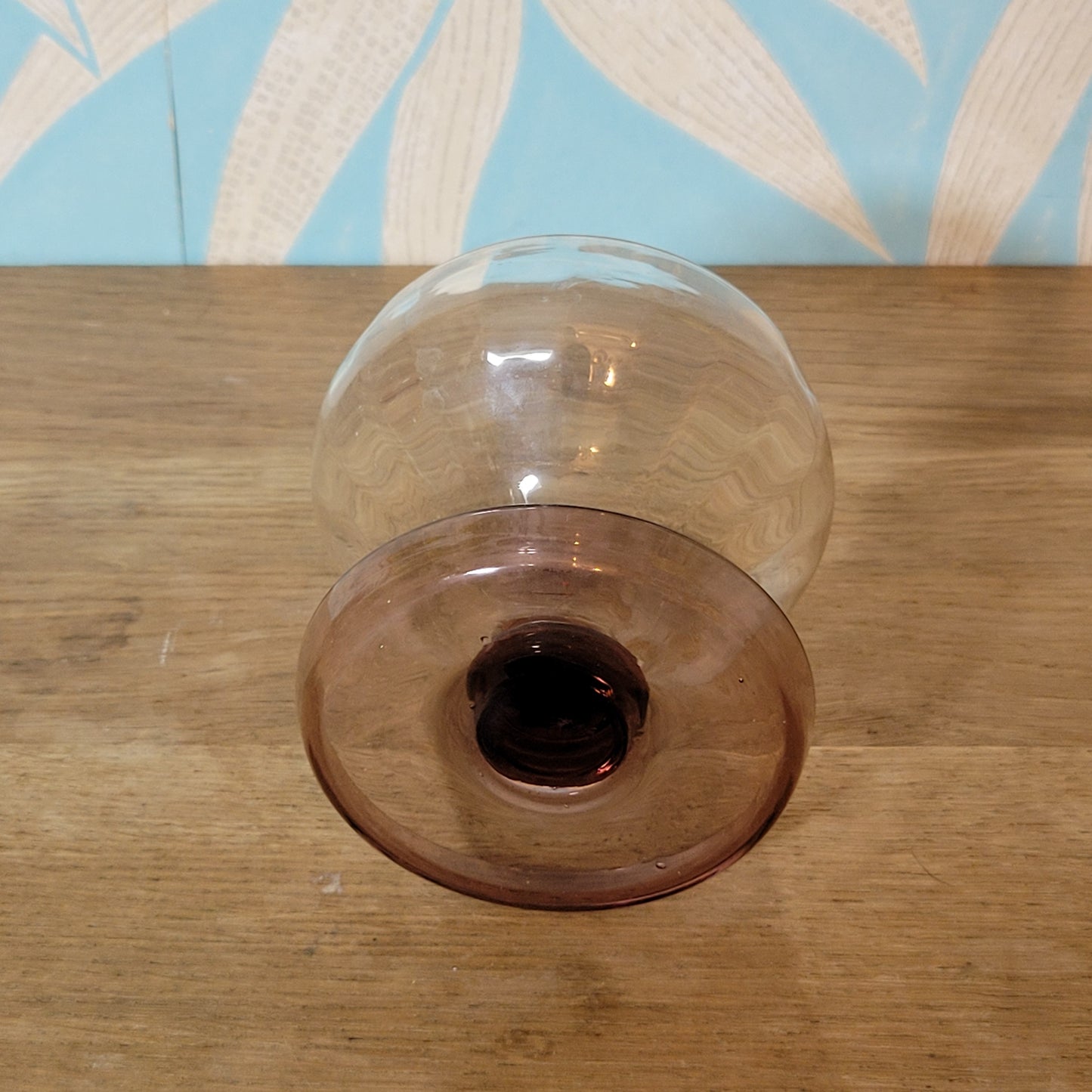 Set of four 1970s Portuguese coloured stem dessert / cocktail glasses