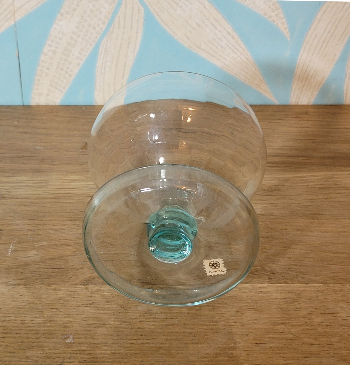 Set of four 1970s Portuguese coloured stem dessert / cocktail glasses