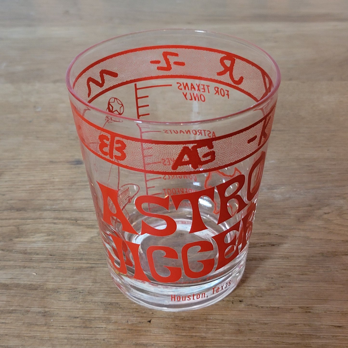 circa. 1970s Houston Texas "Astro Jigger" souvenir glass