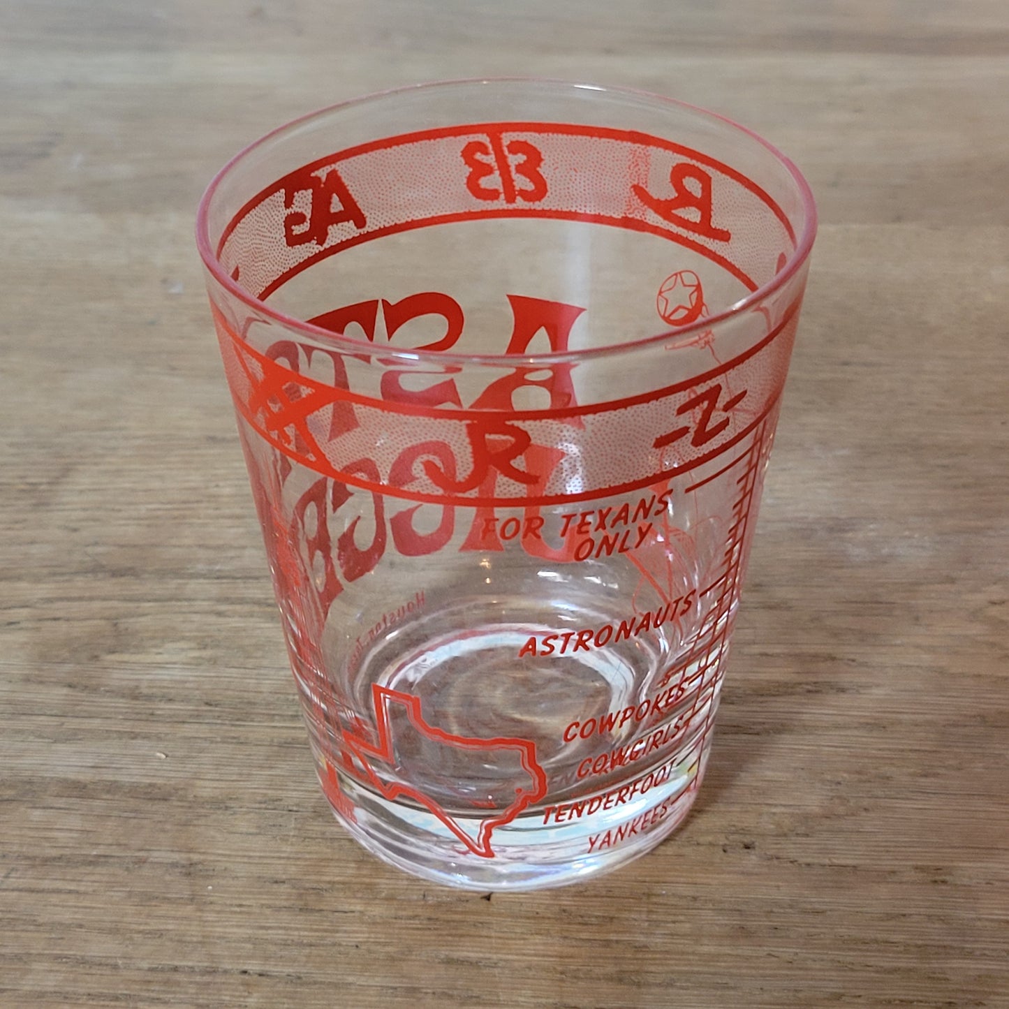 circa. 1970s Houston Texas "Astro Jigger" souvenir glass
