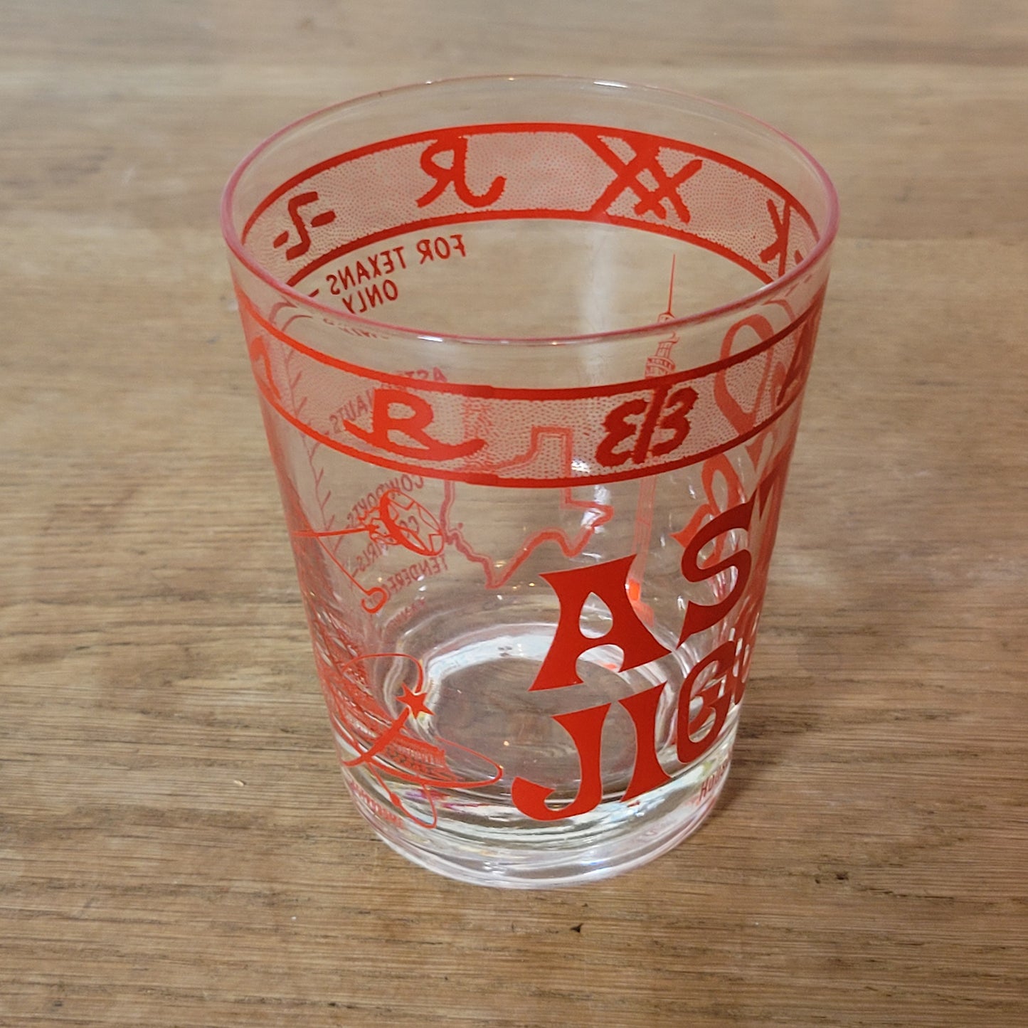 circa. 1970s Houston Texas "Astro Jigger" souvenir glass