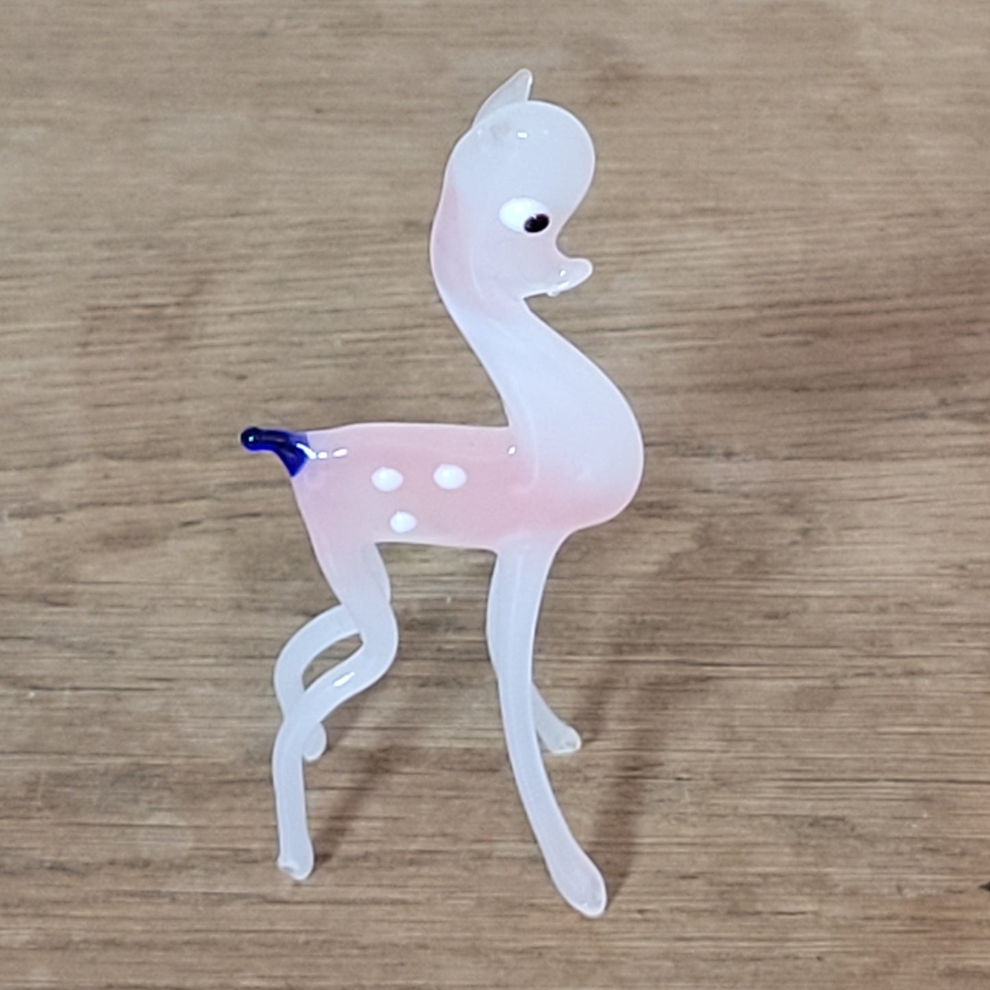 1960s/70s Murano-style pink deer blown art glass figurine