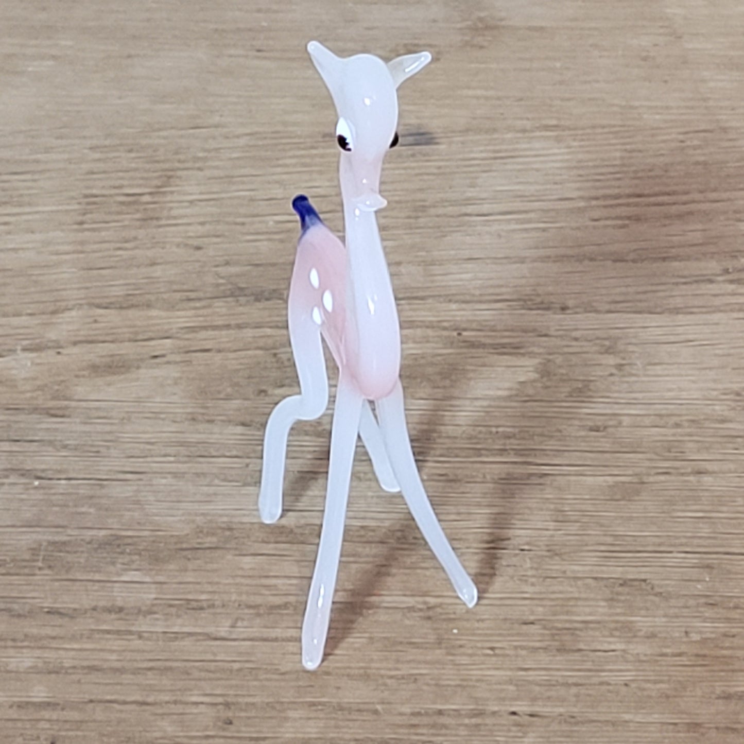 1960s/70s Murano-style pink deer blown art glass figurine