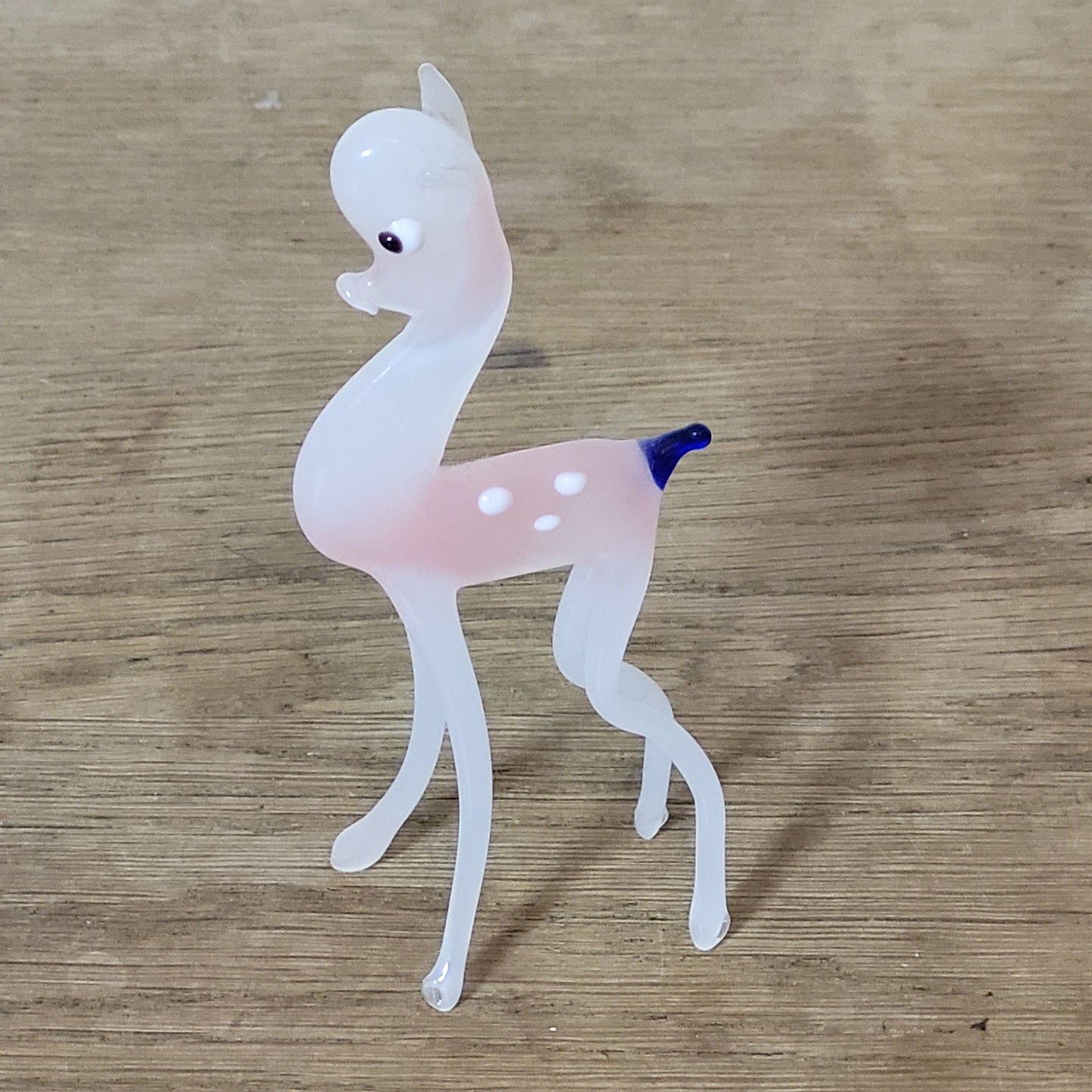 1960s/70s Murano-style pink deer blown art glass figurine