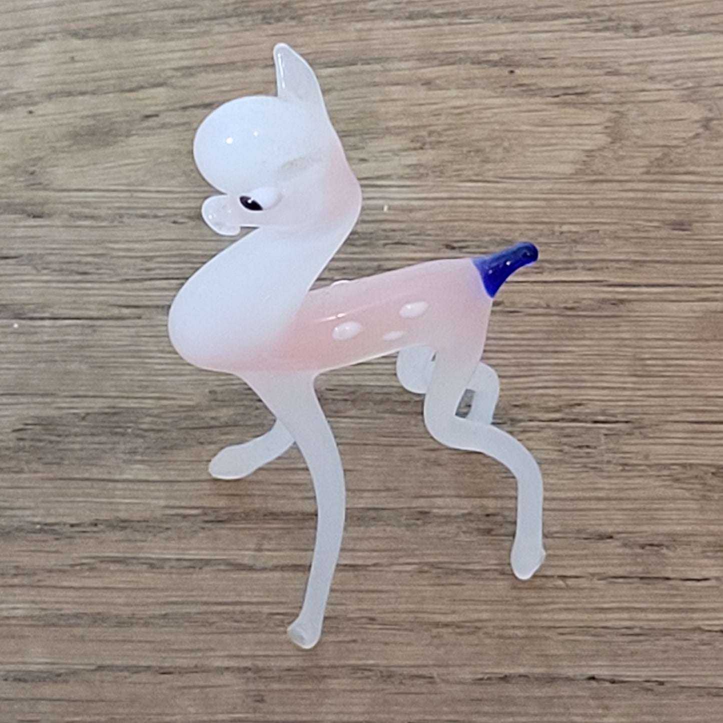 1960s/70s Murano-style pink deer blown art glass figurine